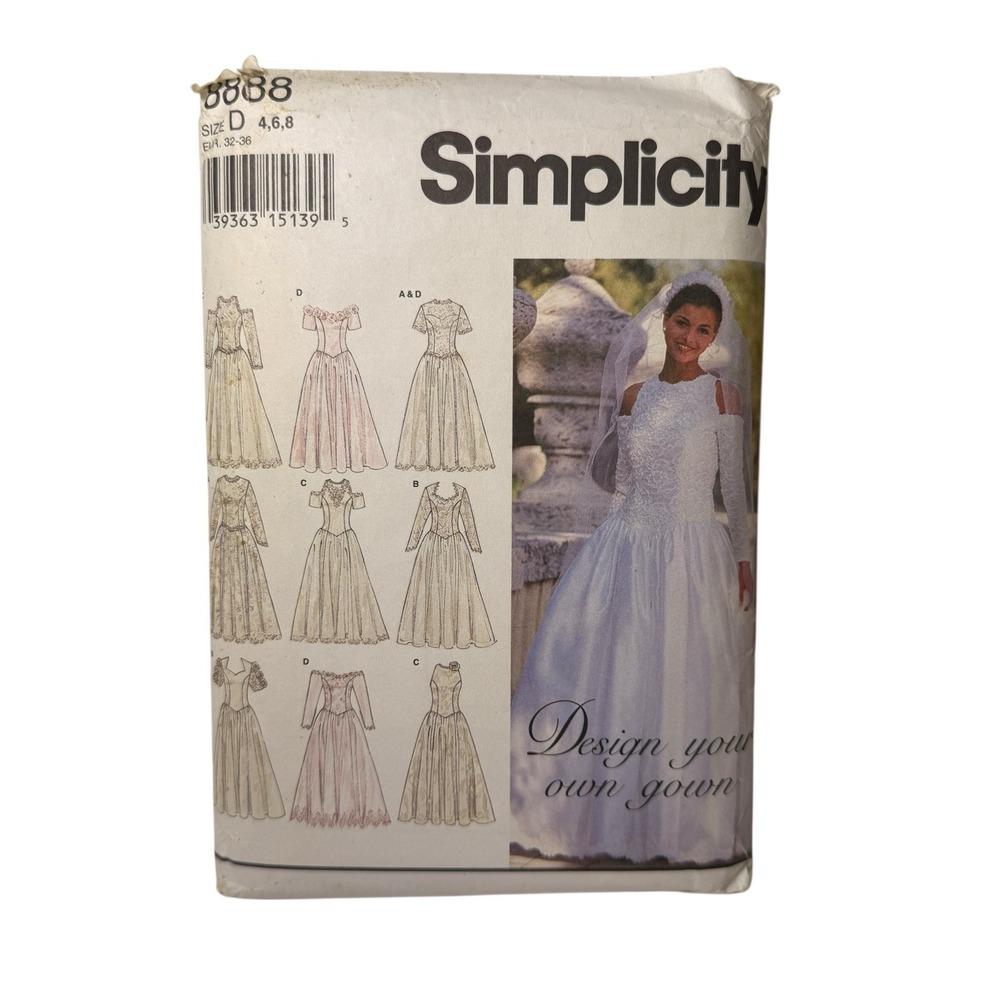 Vintage Simplicity #8888 MIsses' Design Your Own‎ Wedding Gown - Size 4-8